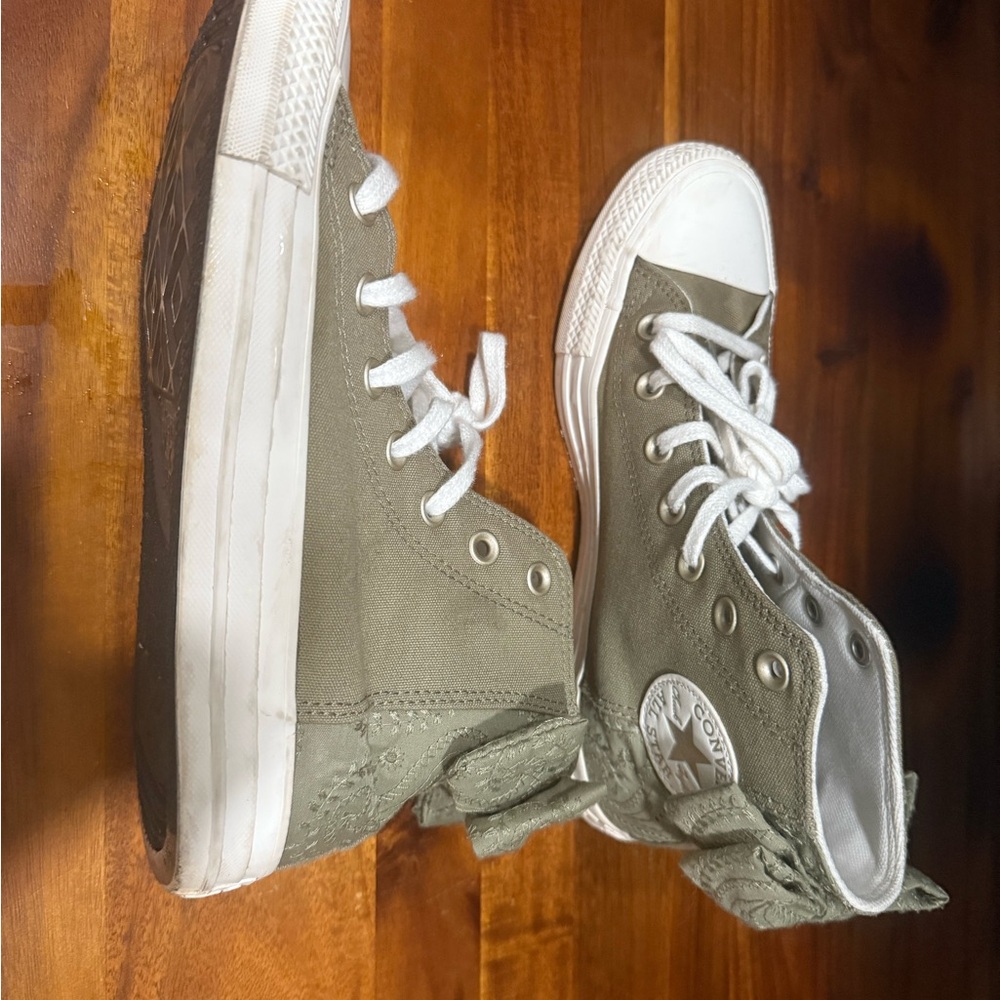 Women’s Converse High-Top Sneakers in Olive Green